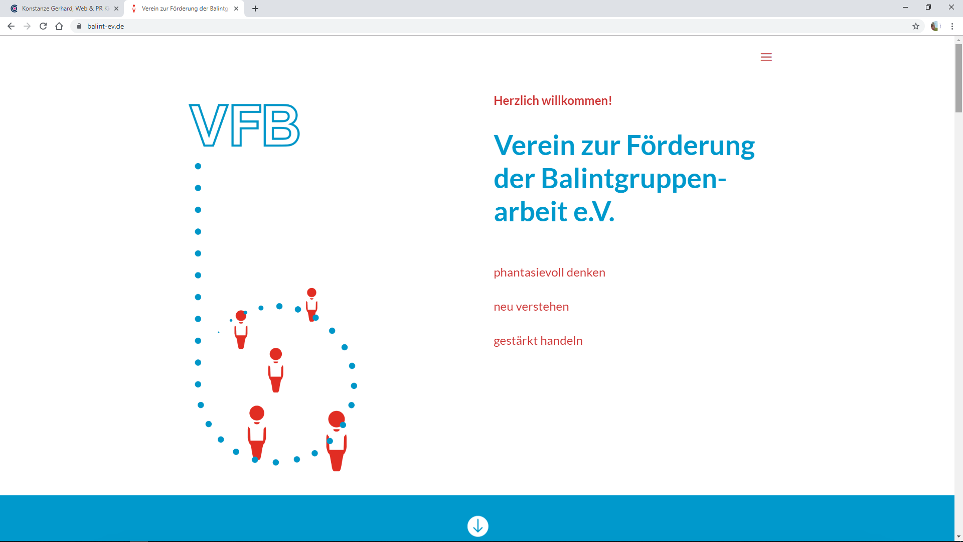 Website-Screenshot Verein zur Förderung der Balint­gruppen­arbeit e.V.