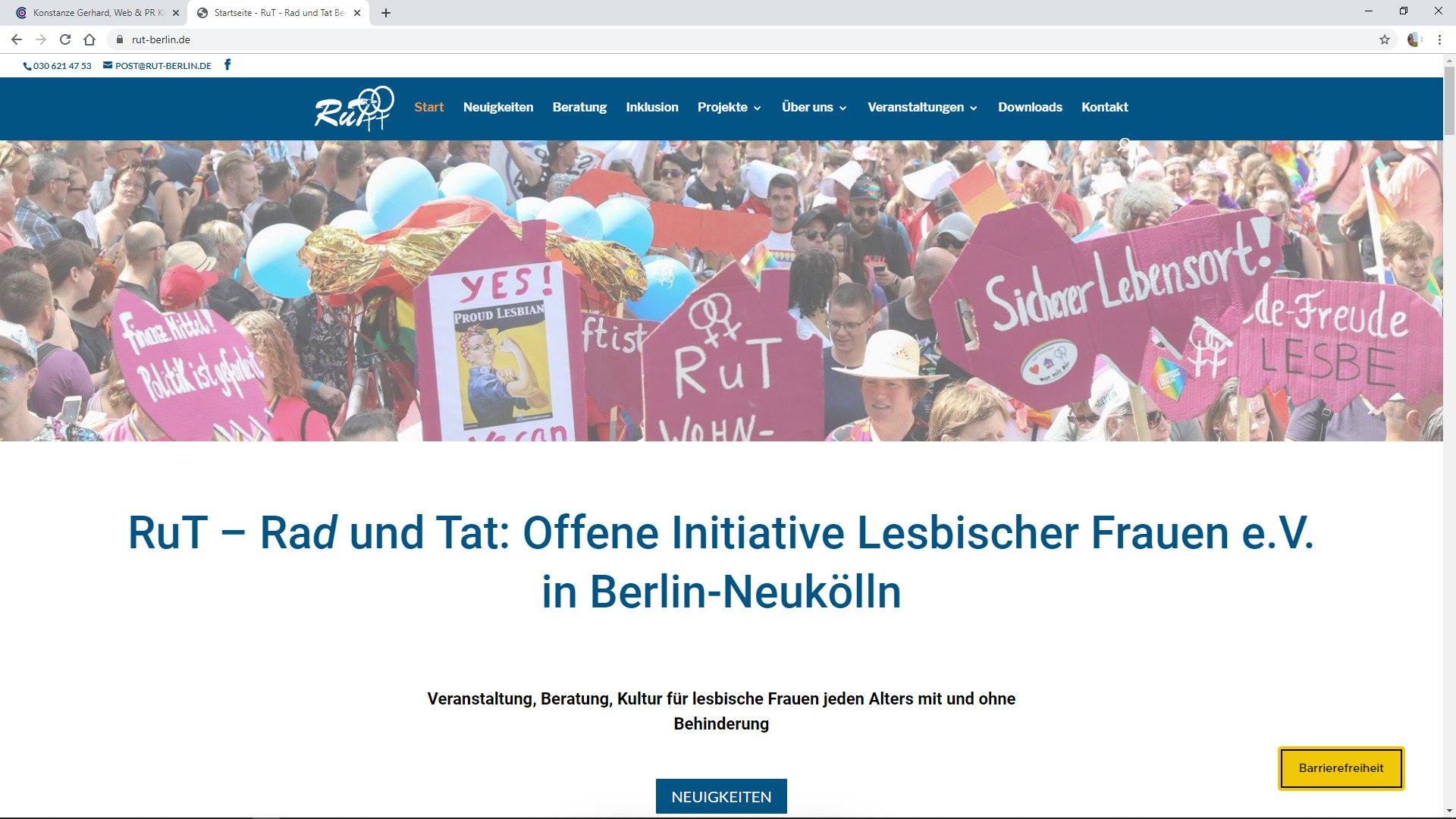 RuT Berlin - Rad und Tat e.V. - Offene Initiative Lesbischer Frauen - Veranstaltung, Beratung, Kultur