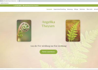 Website-Screenshot Angelika Thaysen | Supervision, Coaching & Beratung | Felde bei Kiel, Schleswig-Holstein