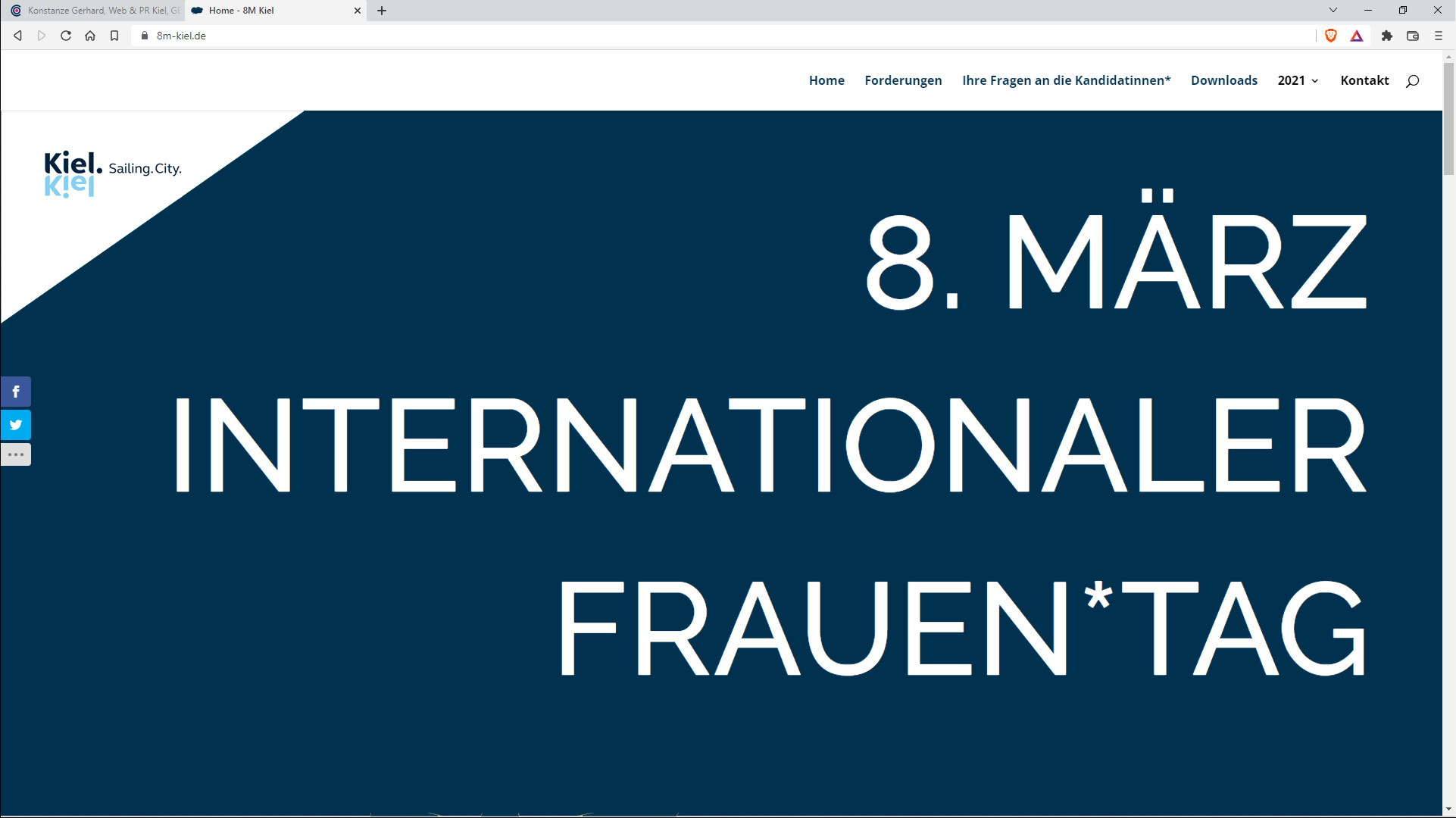 Website-Screenshot 8. März Internationaler Frauen*tag 2022 Kiel