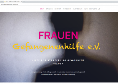 Website-Screenshot Gefangenenhilfe e.V. für Frauen | Frankfurt am Main