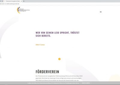 Website-Screenshot Förderverein Evangelische Telefonseelsorge Köln und Region e.V.