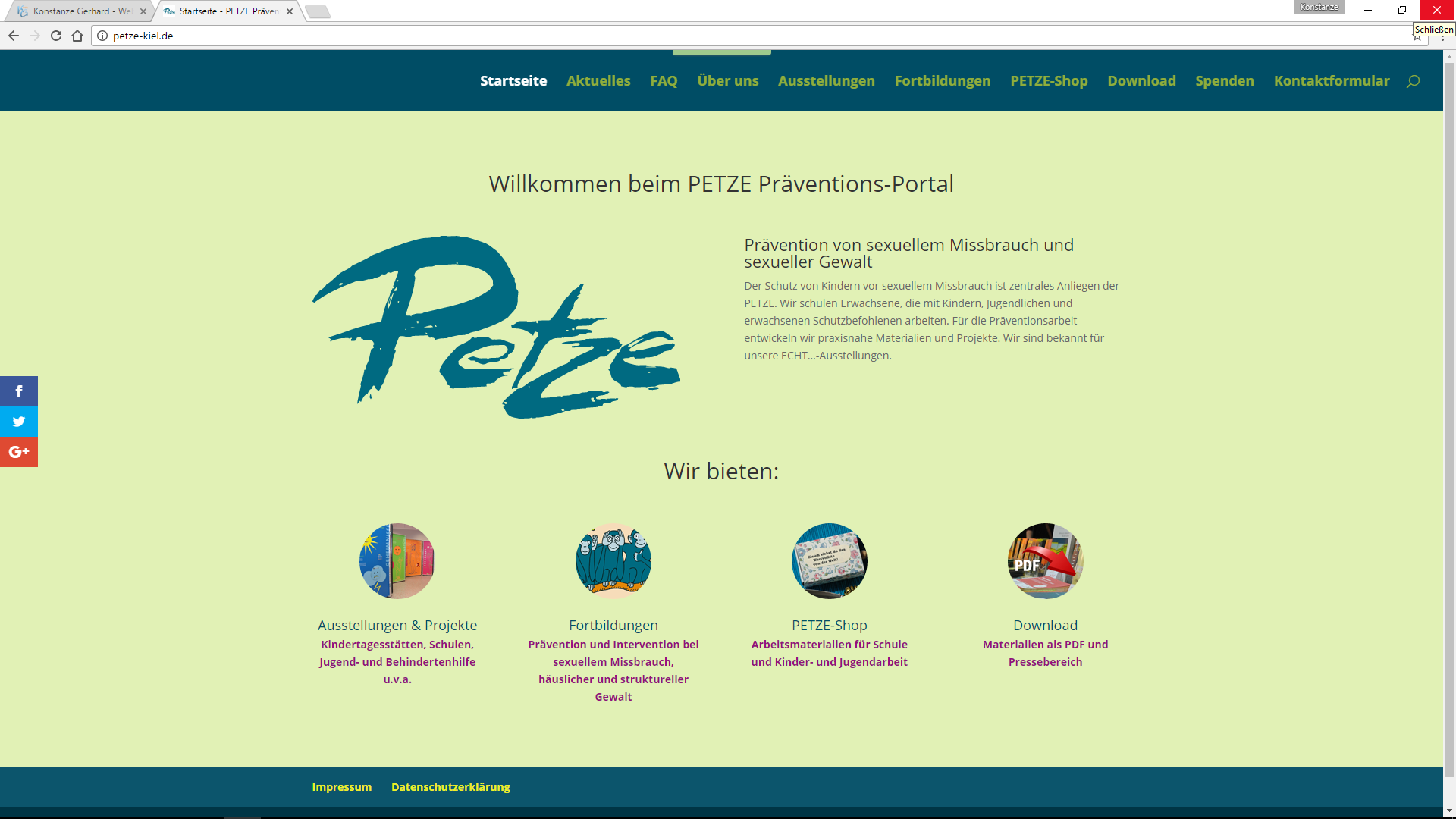 Projektentwicklung PETZE Web-Portal zur Prävention sexualisierter Gewalt