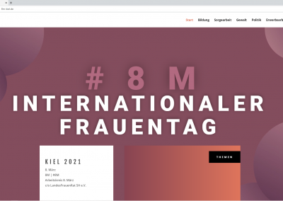 Website-Screenshot Internationaler Frauentag KIEL 2021 | 8. März 8M | #8M