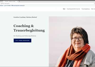 Website-Screenshot Gezeiten Coaching | Barbara Bischof - Coaching & Trauerbegleitung für Hamburg und Schleswig-Holstein
