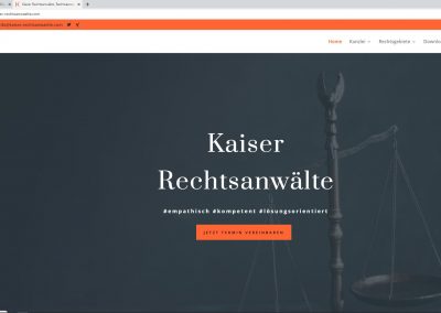 Website-Screenshot Kaiser Rechts­anwälte, Ingelheim am Rhein