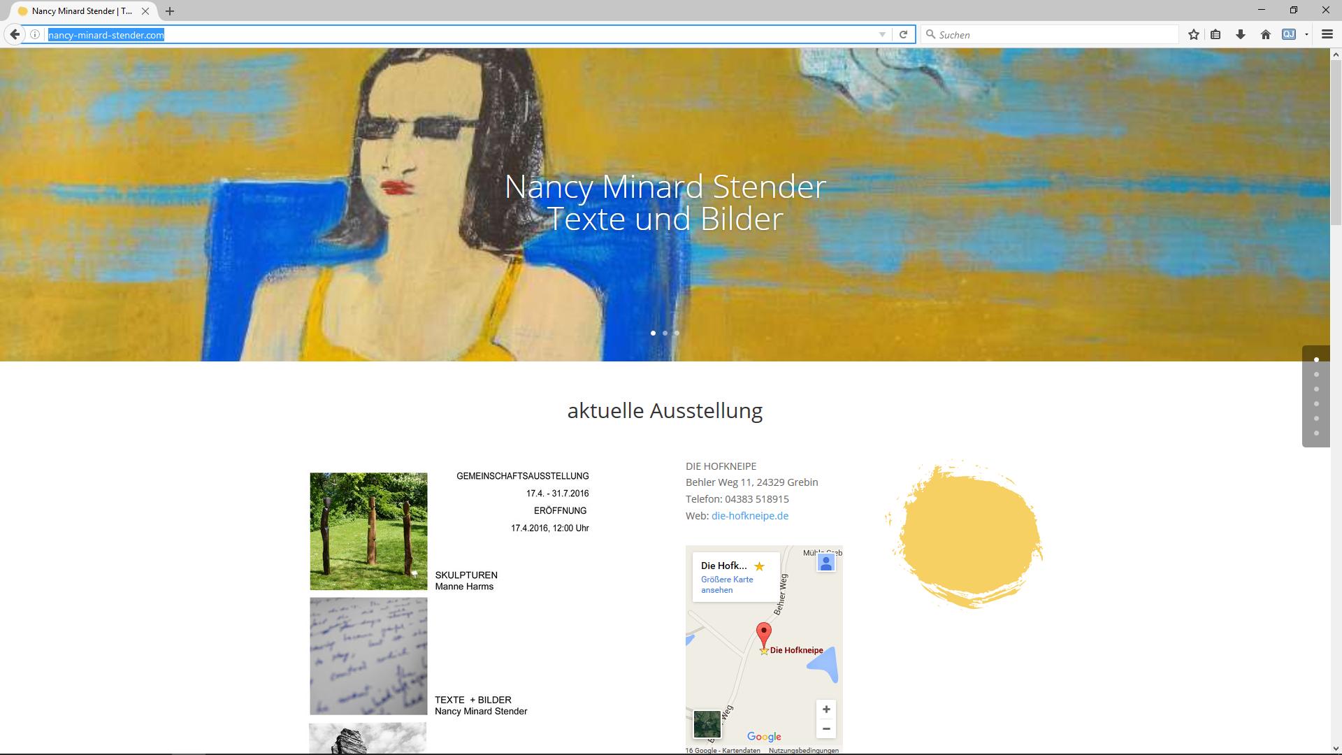 Nancy Minard Stender | Künstlerin: Bilder und Texte. Webdesign, Erstellung und Pflege